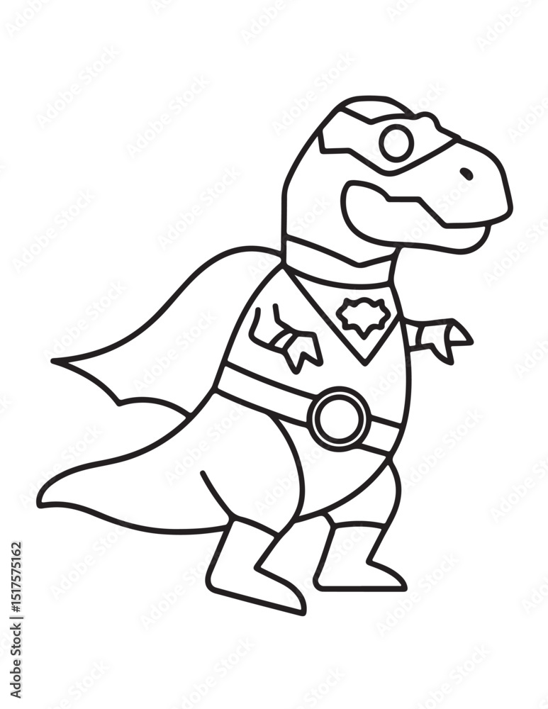 Fototapeta premium Cute dinosaur coloring book, cute dinosaur coloring page, line art, victor, illustration, black-white, dinosaur, coloring book, coloring pages, bold & easy, dinosaur coloring book, dinosaur coloring