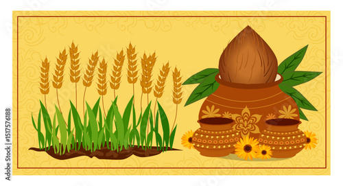 Happy Ghatasthapana Illustration-01