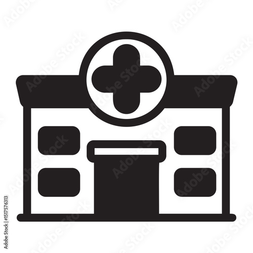 hospital glyph icon
