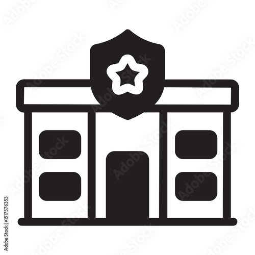 police station glyph icon