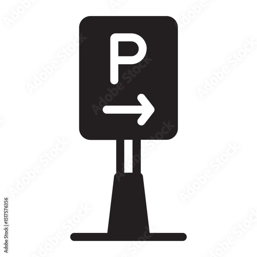 parking sign glyph icon