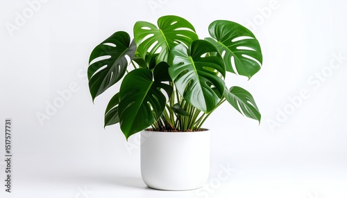  Iconic Monstera Deliciosa Plant - Lush Indoor Greenery in White Pot