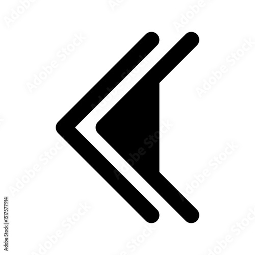 arrow double caret left back glyph icon