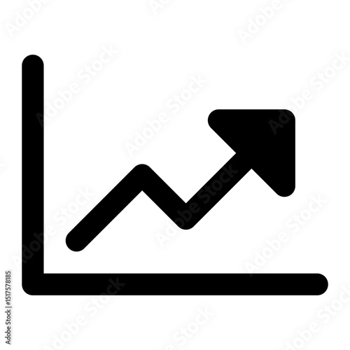 chart line statistic arrow graph glyph icon