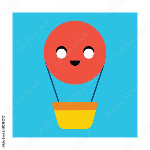 Emoticon in a Hot Air Balloon Basket