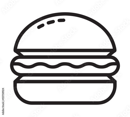 Delicious Burger Illustration Gemini API gen-lang-client-0847638545  Fast Food Icon Design
