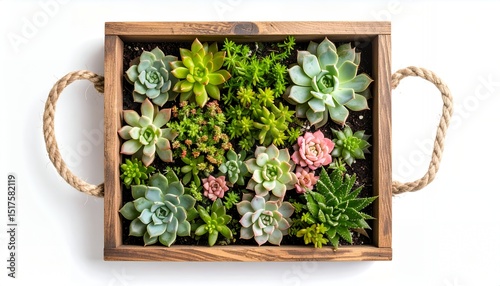 Assorted Succulent Garden in Rustic Wooden Tray - Home Decor and Gifting
