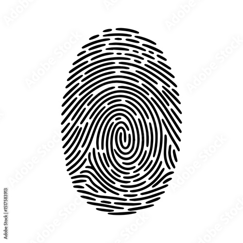 Abstract fingerprint illustration black and white graphic design