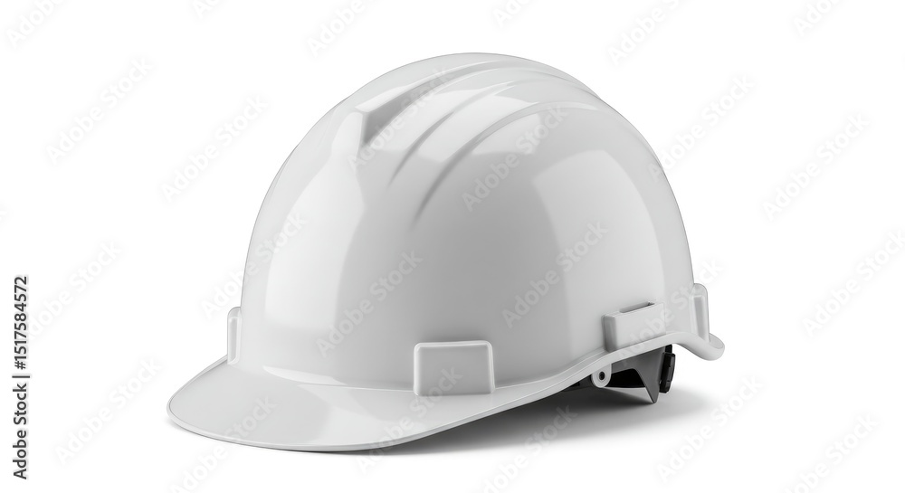 Fototapeta premium White Hard Hat: A Clean Minimalist Safety Design