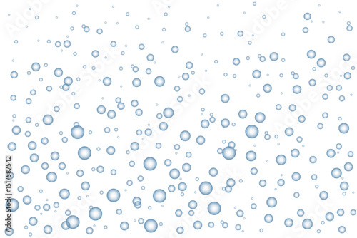 Realistic fizzing water drops background.