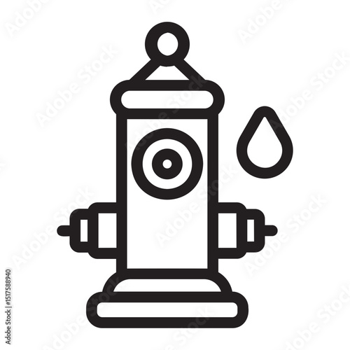 hydrant line icon