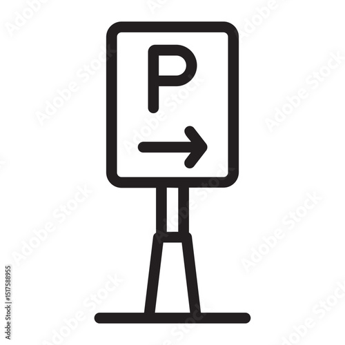parking sign line icon