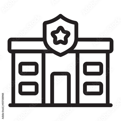 police station line icon