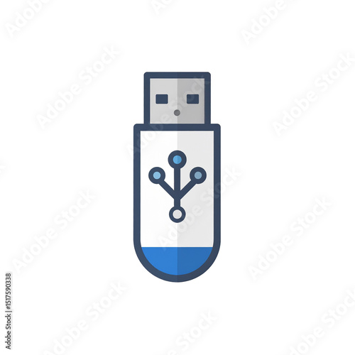 Stylish USB Flash Drive Icon Design