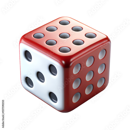 Dice Icon Cube With Dots isolated on transparent background