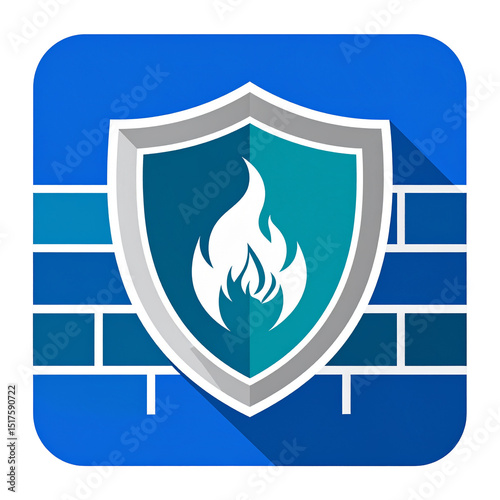 Firewall Protection Shield Icon Digital Security App