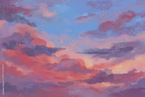 Painted clouds at twilight time atmosphere