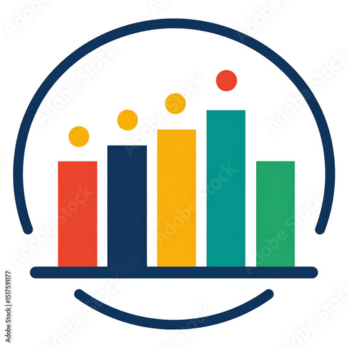 Colorful Bar Graph Showing Growth and Success