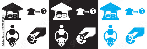 Financial transactions  icon.  Vector for websites, mobile interfaces, presentations, banner, visual branding etc. Vector illustration. isolated on white and black background. EPS 10