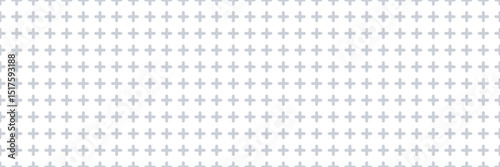Plus seamless pattern. Simple geometric cross texture. Graphic cross symbol grid. Plus sign repeat pattern. Graphic texture. Vector illustration isolated on white background.