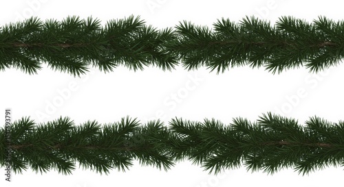 Festive coniferous branches borders for christmas holiday designs background