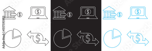 Financial transactions  icon.  Vector for websites, mobile interfaces, presentations, banner, visual branding etc. Vector illustration. isolated on white and black background. EPS 10