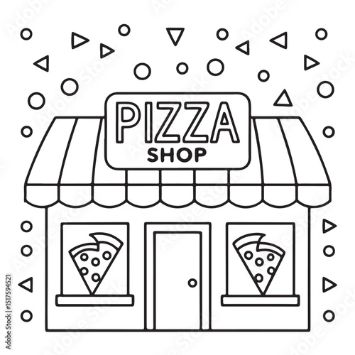 black and white, Cute Storefront Bold & Easy coloring book, Cute Storefront Bold & Easy coloring pages, line art, victor illustration, kawaii, coloring book, coloring pages, digital illustration