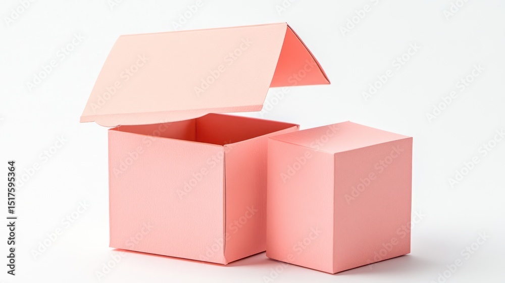 Fototapeta premium Pink gift box open