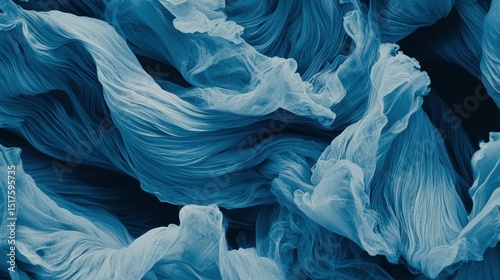 Wallpaper Mural Flowing blue fabric artfully arranged creating a captivating abstract composition Torontodigital.ca