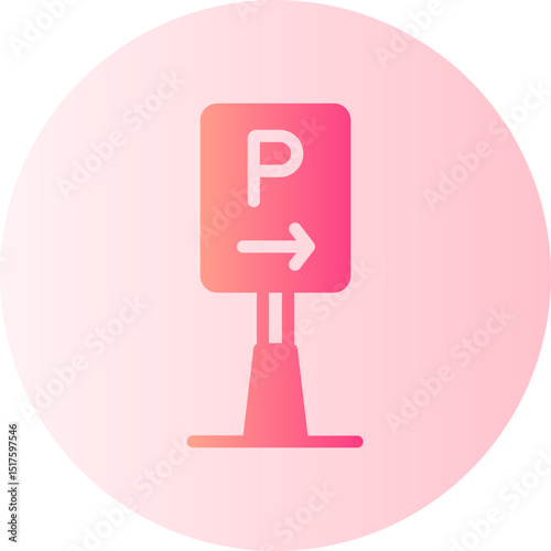 parking sign gradient icon
