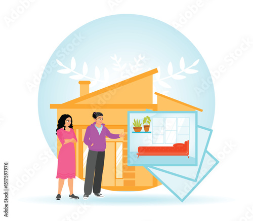 Real Estate Consultation With Home Visualization and Indoor Plan.