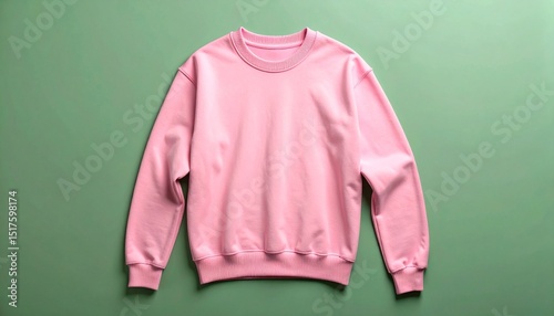 pink sweater shirt isolated on green