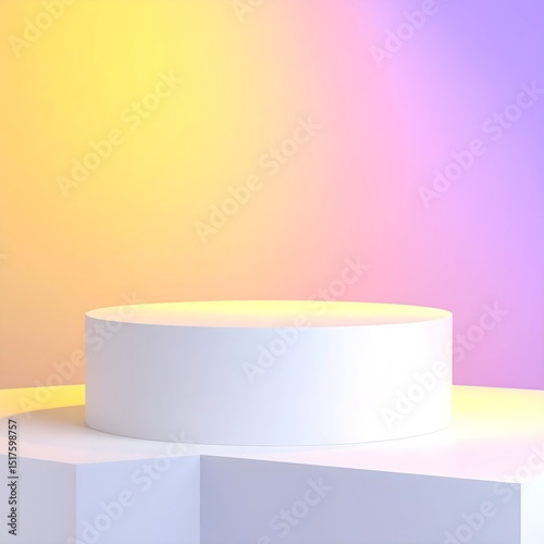 Minimalist Podium with Pastel Gradient Background for Product Presentation