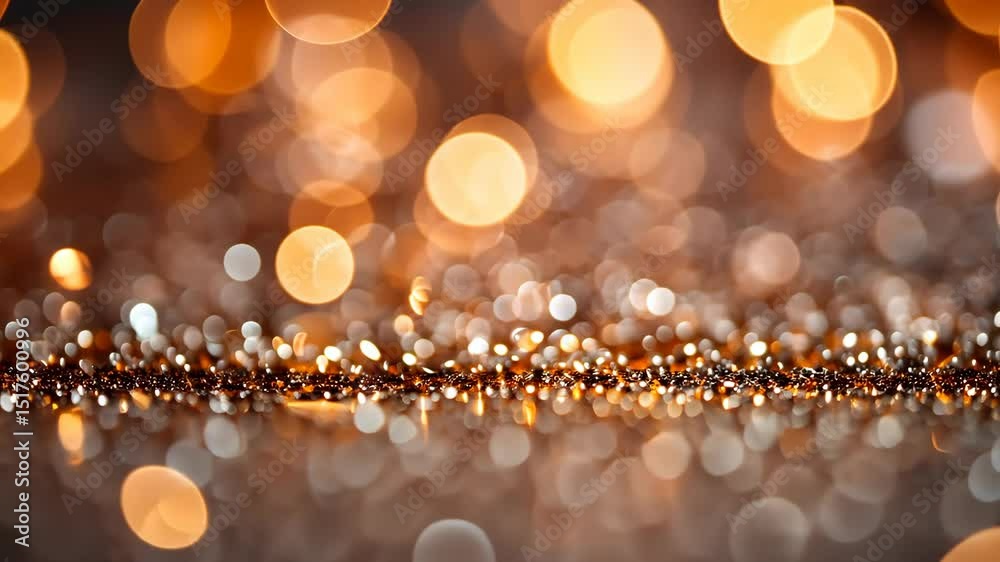 Mesmerizing display of golden and silver bokeh lights create a captivating and abstract backdrop.