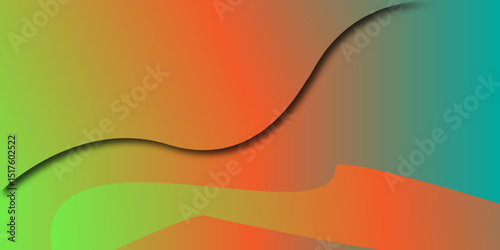 Colourful abstract vector background with flowing orange and yellow waves and curved lines
