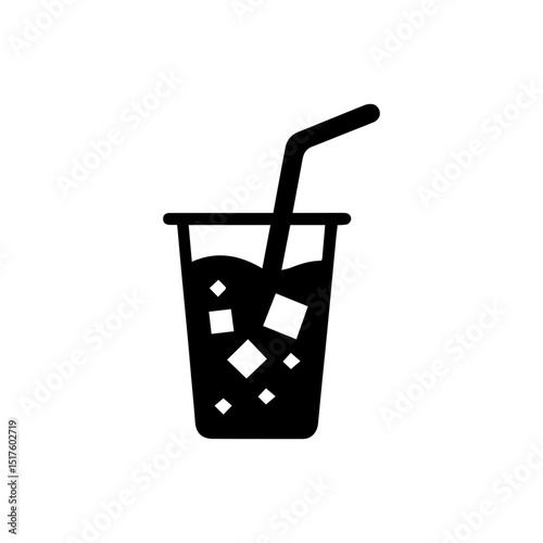 Silhouette Illustration of Cold Drink