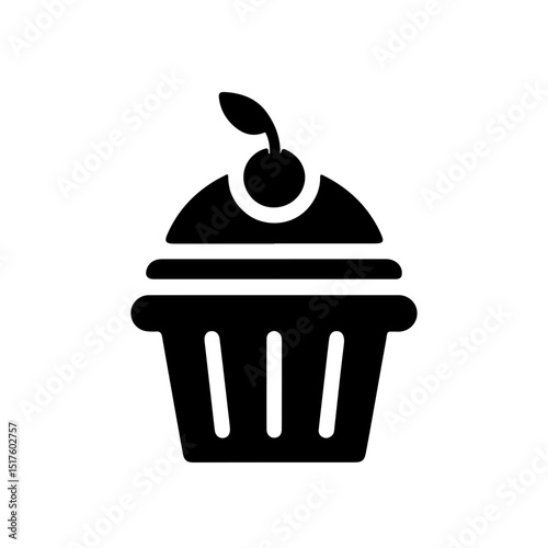 Silhouette Illustration of Cupcake