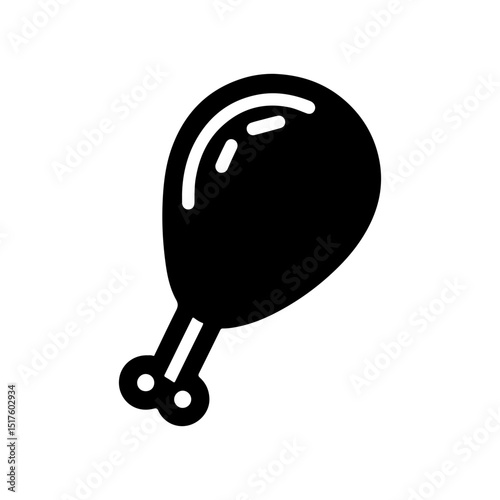 Silhouette Illustration of Fried Chicken