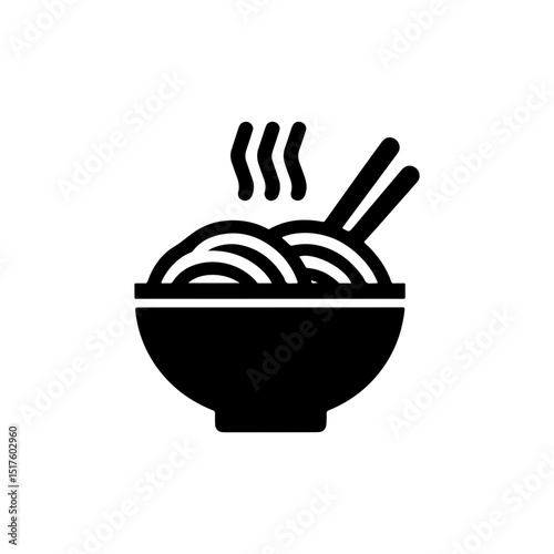 Silhouette Illustration of Noodles