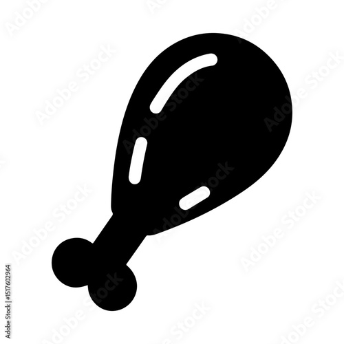 Silhouette Illustration of Fried Chicken