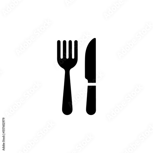 Silhouette Illustration of Fork and Knife