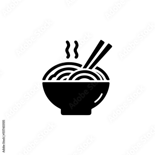 Silhouette Illustration of Noodles