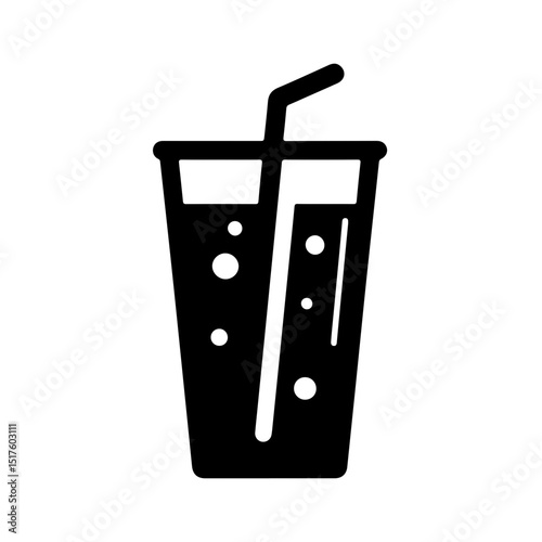 Silhouette Illustration of Cold Drink