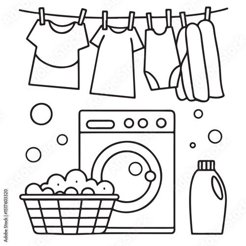 Hand drawn vector illustration, black & white design, Little corner bold & easy coloring book, Little corner bold & easy coloring pages, line art, coloring book, coloring pages, drawing book