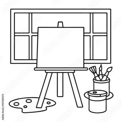 Hand drawn vector illustration, black & white design, Little corner bold & easy coloring book, Little corner bold & easy coloring pages, line art, coloring book, coloring pages, drawing book