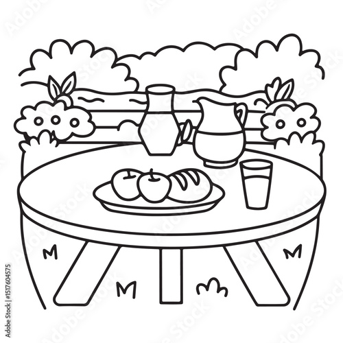 Hand drawn vector illustration, black & white design, Little corner bold & easy coloring book, Little corner bold & easy coloring pages, line art, coloring book, coloring pages, drawing book