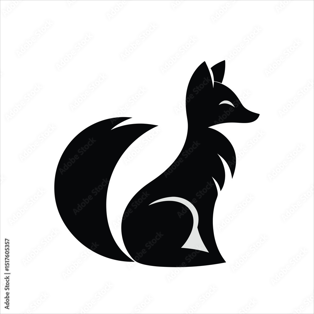 Fototapeta premium Elegant Wildlife Fox Shape in Silhouette Style