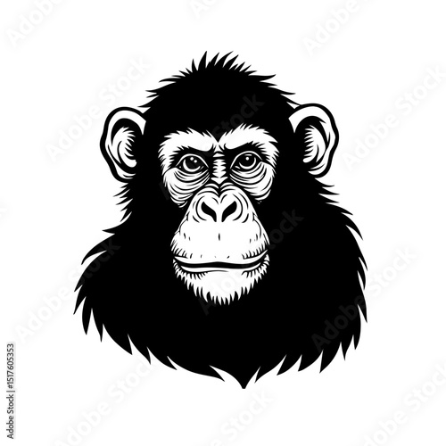 Illustration of monkey silhouette vector 