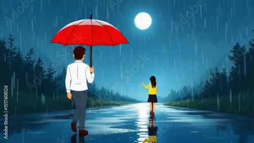 Romantic Moonlit Night A Serene Scene of Love Under the Stars