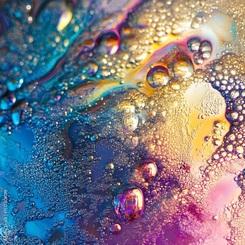 Psychedelic Multicolored Abstract Background – Rainbow Soap Bubble Macro Patterns, Vibrant Colorful Texture